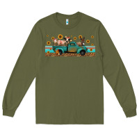 Army Green western animals truck Long Sleeve Tee - Jasminsmagicworld