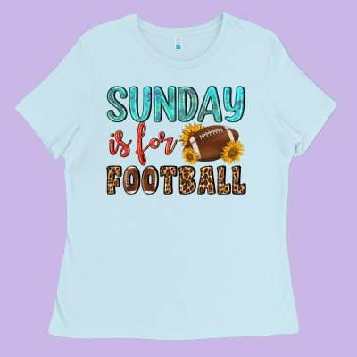 Sunday Is For Football Ladies Tee Designed By Nancycooperartshop