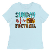 Baby Blue sunday is for football Ladies Tee - NancyCooperArtShop