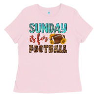Bubblegum Pink sunday is for football Ladies Tee - NancyCooperArtShop