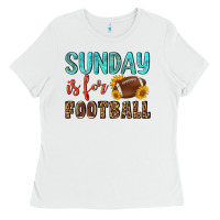 White sunday is for football Ladies Tee - NancyCooperArtShop