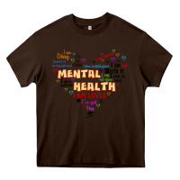 Chocolate Brown mental health matters Heavy Core Tee - JahusDesignShop