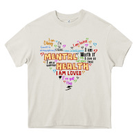 Cream mental health matters Heavy Core Tee - JahusDesignShop