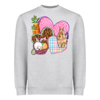 Heather Grey Easter hearts Easter Day Heavyweight Sweatshirt - HowdyJamesFarm