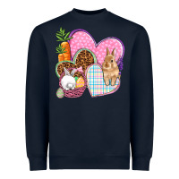 Navy Easter hearts Easter Day Heavyweight Sweatshirt - HowdyJamesFarm