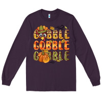 Plum Gobble gobble turkey Thanksgiving Long Sleeve Tee - NancyCooperArtShop