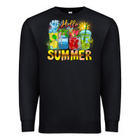 Black Hello Summer Premium Sweatshirt - CowhideDigitalArt