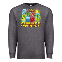 Charcoal Heather Hello Summer Premium Sweatshirt - CowhideDigitalArt