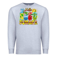 Heather Grey Hello Summer Premium Sweatshirt - CowhideDigitalArt