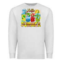 Oatmeal Heather Hello Summer Premium Sweatshirt - CowhideDigitalArt