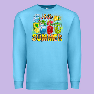 Hello Summer Premium Sweatshirt Designed By Cowhidedigitalart
