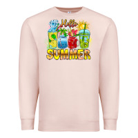 Pale Pink Hello Summer Premium Sweatshirt - CowhideDigitalArt
