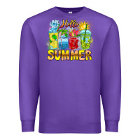 Purple Hello Summer Premium Sweatshirt - CowhideDigitalArt
