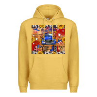Antique Gold Fourth Of July Truck Premium Hoodie - FaDigitalArtStudio