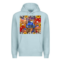 Blue Mist Fourth Of July Truck Premium Hoodie - FaDigitalArtStudio