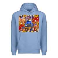 Colony Blue Fourth Of July Truck Premium Hoodie - FaDigitalArtStudio