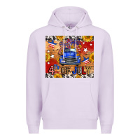 Lilac Fourth Of July Truck Premium Hoodie - FaDigitalArtStudio