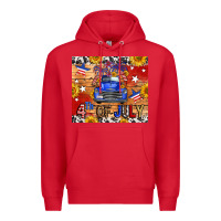Red Fourth Of July Truck Premium Hoodie - FaDigitalArtStudio