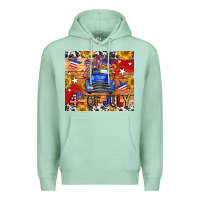 Seafoam Fourth Of July Truck Premium Hoodie - FaDigitalArtStudio