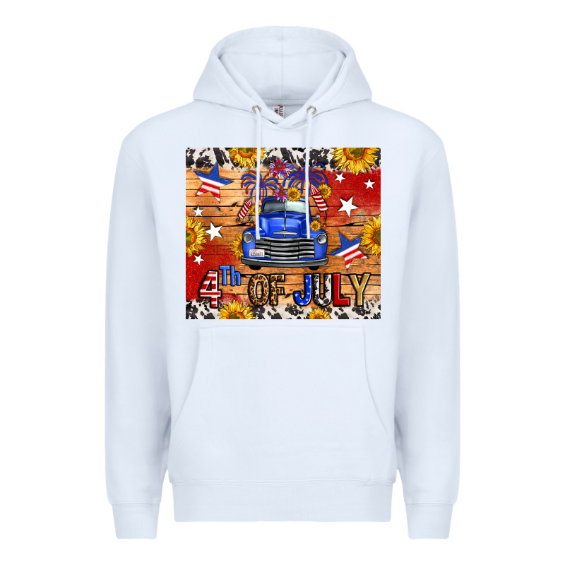 Fourth Of July Truck Premium Hoodie by FaDigitalArtStudio | Teevron