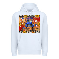 White Fourth Of July Truck Premium Hoodie - FaDigitalArtStudio