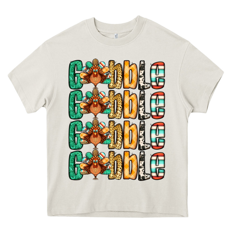Gobble Till You Wobble Thanksgiving Turkey Heavy Core Tee by NancyCooperArtShop | Teevron