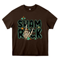 Chocolate Brown sham rock Heavy Core Tee - MaliasSmallBusiness