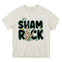 Cream sham rock Heavy Core Tee - MaliasSmallBusiness