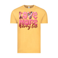 Vintage Mustard love more worry less Vintage Tee - RanaPortraitStore