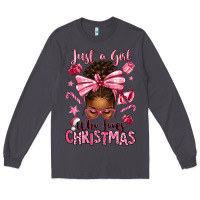Smoke just a girl who loves pink christmas afro messy bu Long Sleeve Tee - texasbilliewilder
