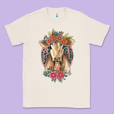 Flower Cow Classic Tee Designed By Jasminsmagicworld