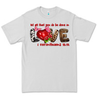 Dove Grey let all that you do be done in love i corinthians Premium Tee - NancyCooperArtShop