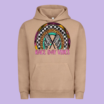 Race Day Vibes Rainbow Urban Hoodie Designed By Artiststas