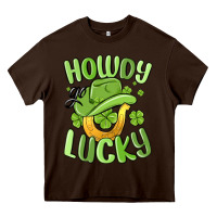 Chocolate Brown howdy go lucky st patrics day Heavy Core Tee - MaliasSmallBusiness