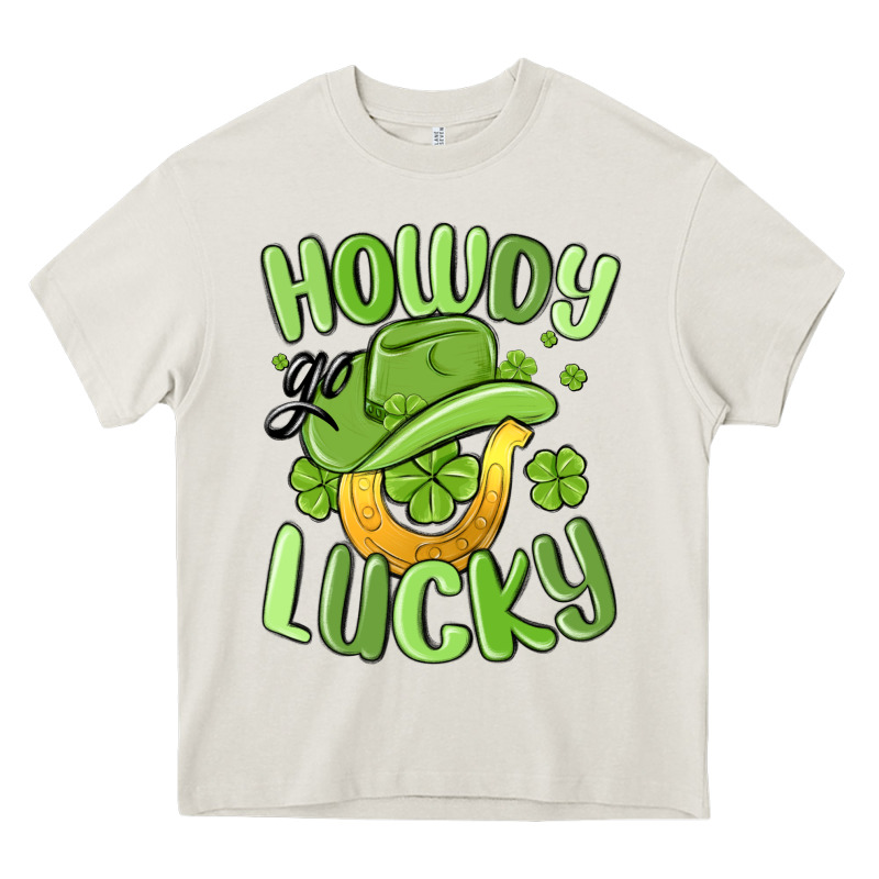 Howdy Go Lucky St Patrics Day Heavy Core Tee by MaliasSmallBusiness | Teevron