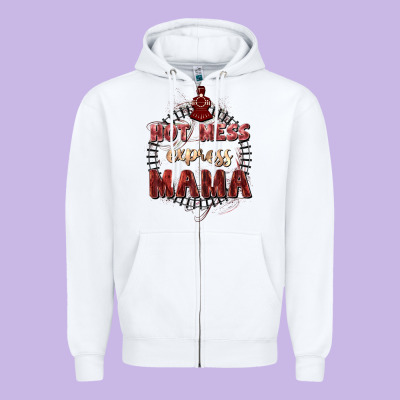Hot Mess Express Mama Mother's Day Zipper Hoodie Designed By Fadigitalartstudio