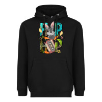 Black Western hip hop Bunny Easter Day Heavyweight Hoodie - LillyAllenDesigns