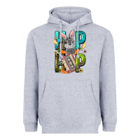 Heather Grey Western hip hop Bunny Easter Day Heavyweight Hoodie - LillyAllenDesigns