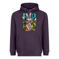 Plum Western hip hop Bunny Easter Day Heavyweight Hoodie - LillyAllenDesigns