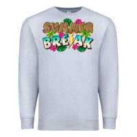 Heather Grey Summer Break Premium Sweatshirt - CowhideDigitalArt