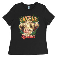 Black cattle queen Ladies Tee - NancyCooperArtShop