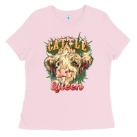 Bubblegum Pink cattle queen Ladies Tee - NancyCooperArtShop