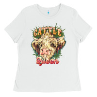 White cattle queen Ladies Tee - NancyCooperArtShop