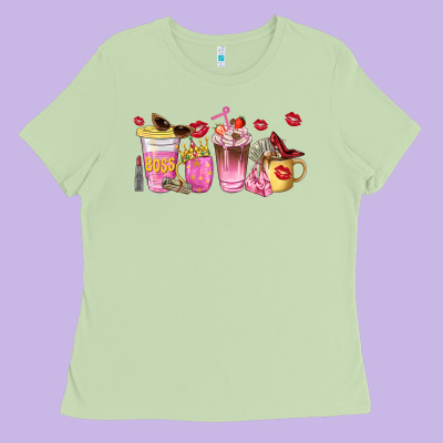 Boss Lady Coffee Cups Ladies Tee Designed By Nancycooperartshop
