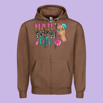 Nail Tech Life Bbs Zipper Hoodie Designed By Bundleandbundleshop