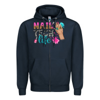 Navy nail tech life bbs Zipper Hoodie - BundleAndBundleShop