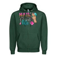 Sports Green nail tech life bbs Zipper Hoodie - BundleAndBundleShop