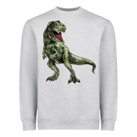 Heather Grey T-rex Heavyweight Sweatshirt - HowdyJamesFarm