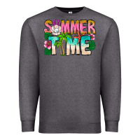 Charcoal Heather Summer Time Premium Sweatshirt - CowhideDigitalArt