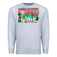 Heather Grey Summer Time Premium Sweatshirt - CowhideDigitalArt